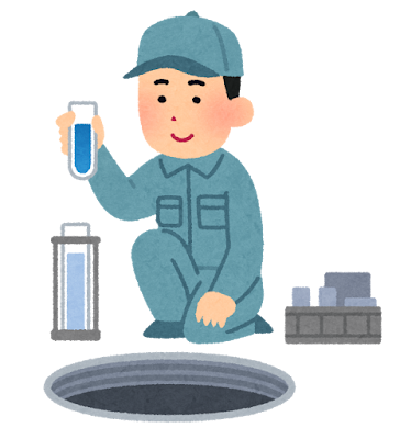 浄化槽の水質検査のイラスト