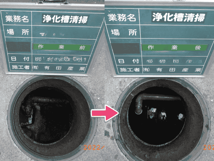 清掃後のきれいな水